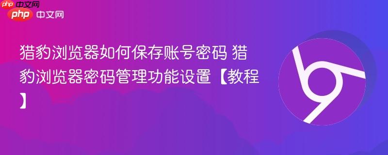 猎豹浏览器如何保存账号密码 猎豹浏览器密码管理功能设置【教程】