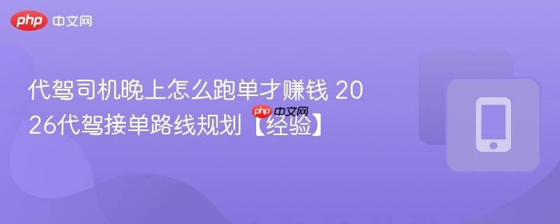 代驾司机晚上怎么跑单才赚钱 2026代驾接单路线规划【经验】