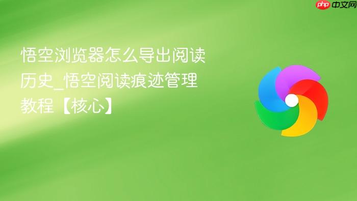 悟空浏览器怎么导出阅读历史_悟空阅读痕迹管理教程【核心】