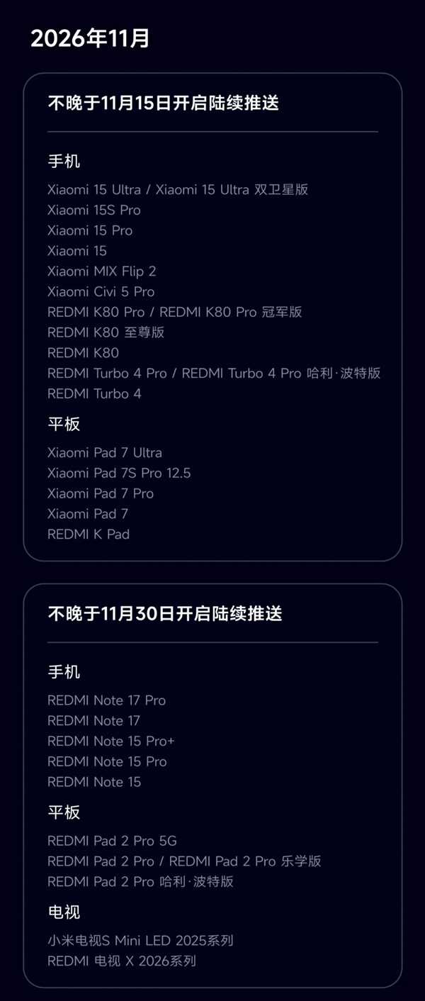 小米澎湃OS 4 Beta版10月14日截止招募！正式版10月15日起分批推送